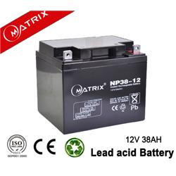High Frequency 12V 38AH Lighting Battery Lead Acid Long Use Life