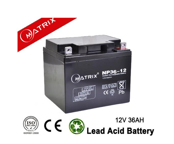 Matrix wholesale 12V 36AH UPS standby backup agm lead acid battery